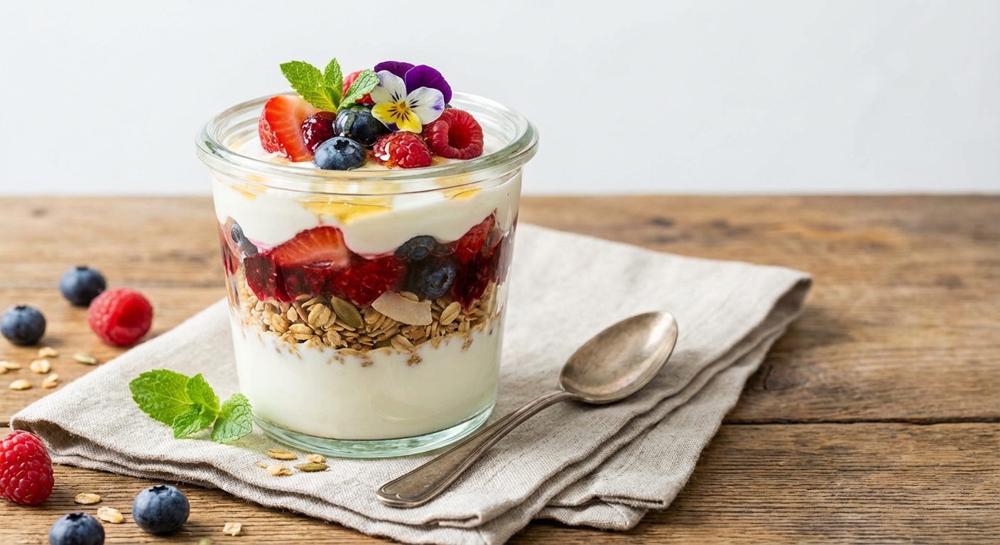 Greek Yogurt Berry Parfait with Nut-Free Oat Granola