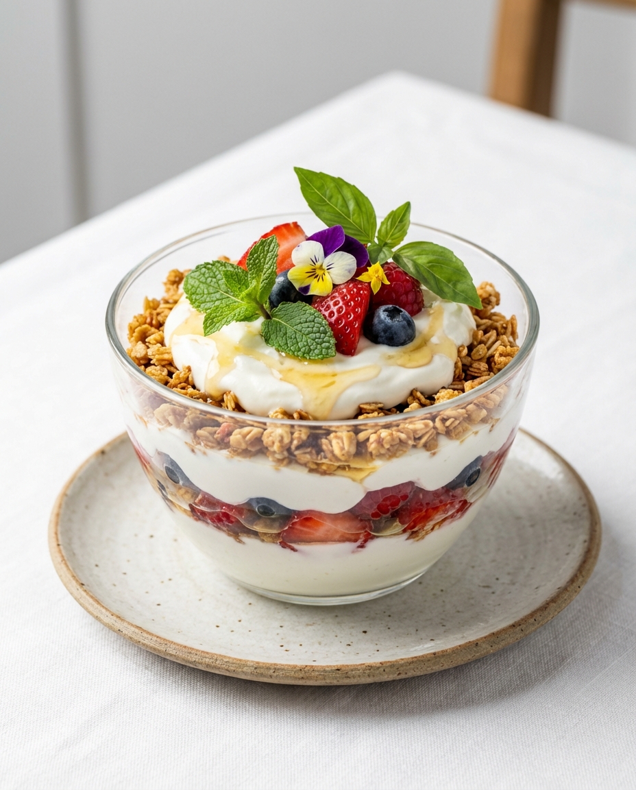 Italian-Style Yogurt Parfait with Fruit & Nut-Free Granola