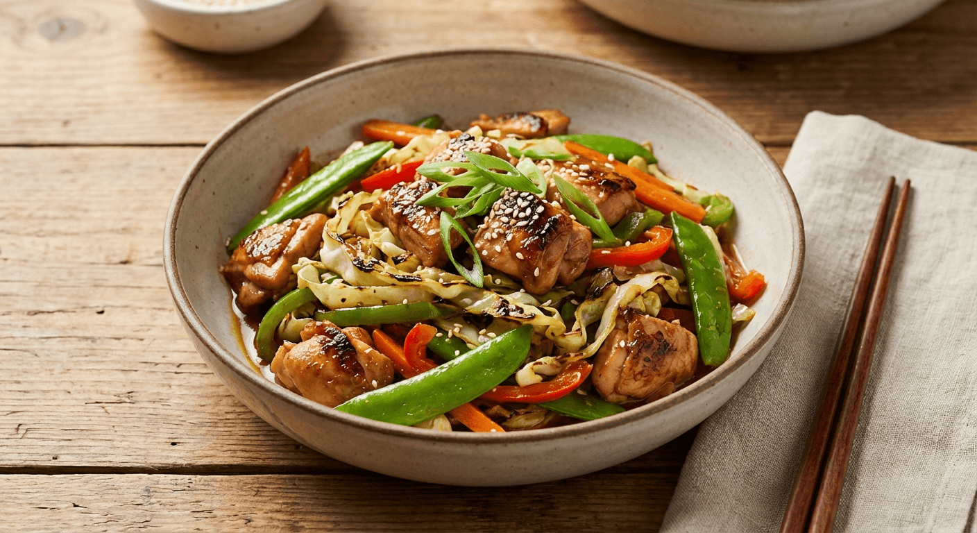 Easy Cabbage and Chicken Stir Fry