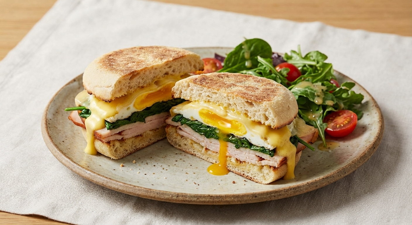 Smoked Turkey & Spinach Breakfast Sandwich (English Muffin)