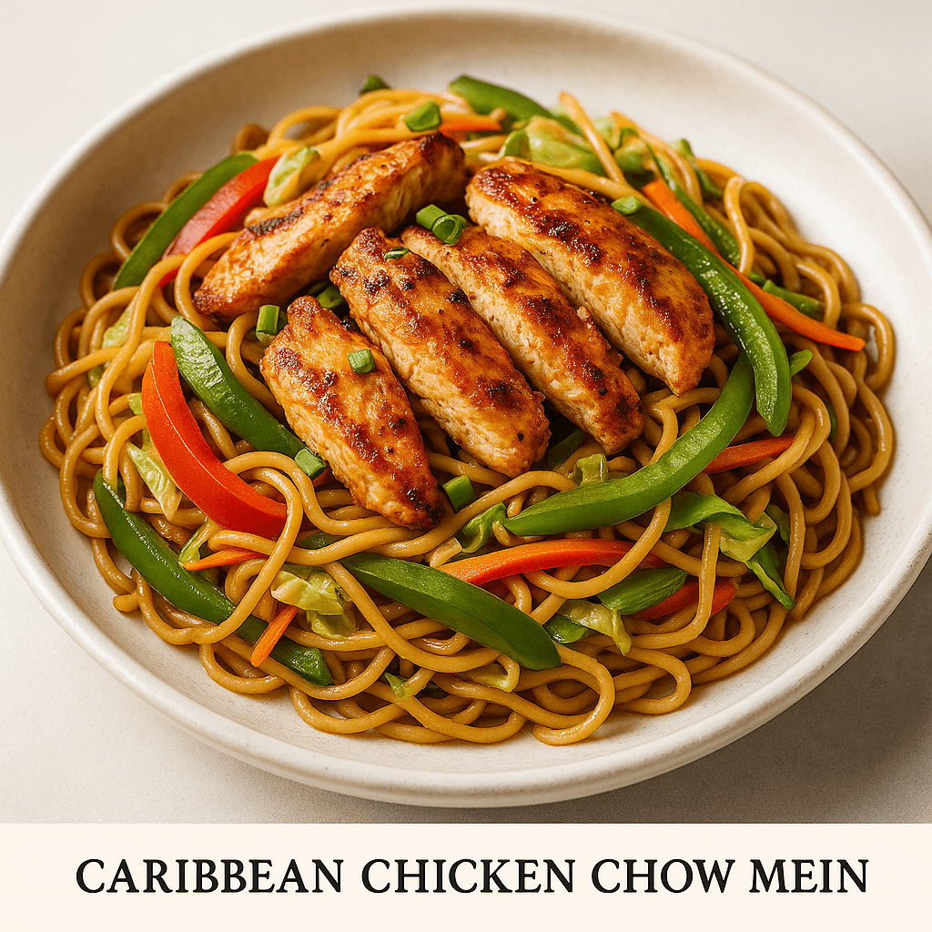 Caribbean Chicken Chow Mein