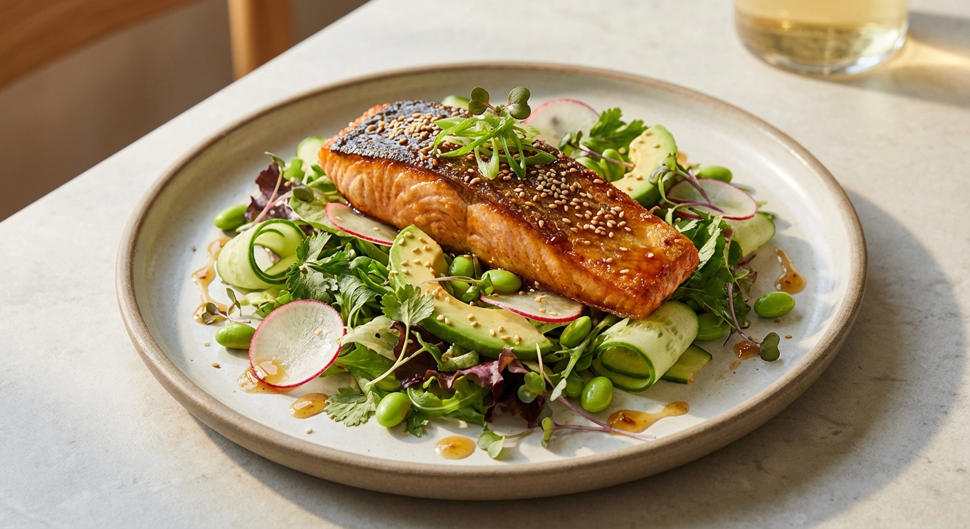 Asian Ginger-Sesame Salmon Salad