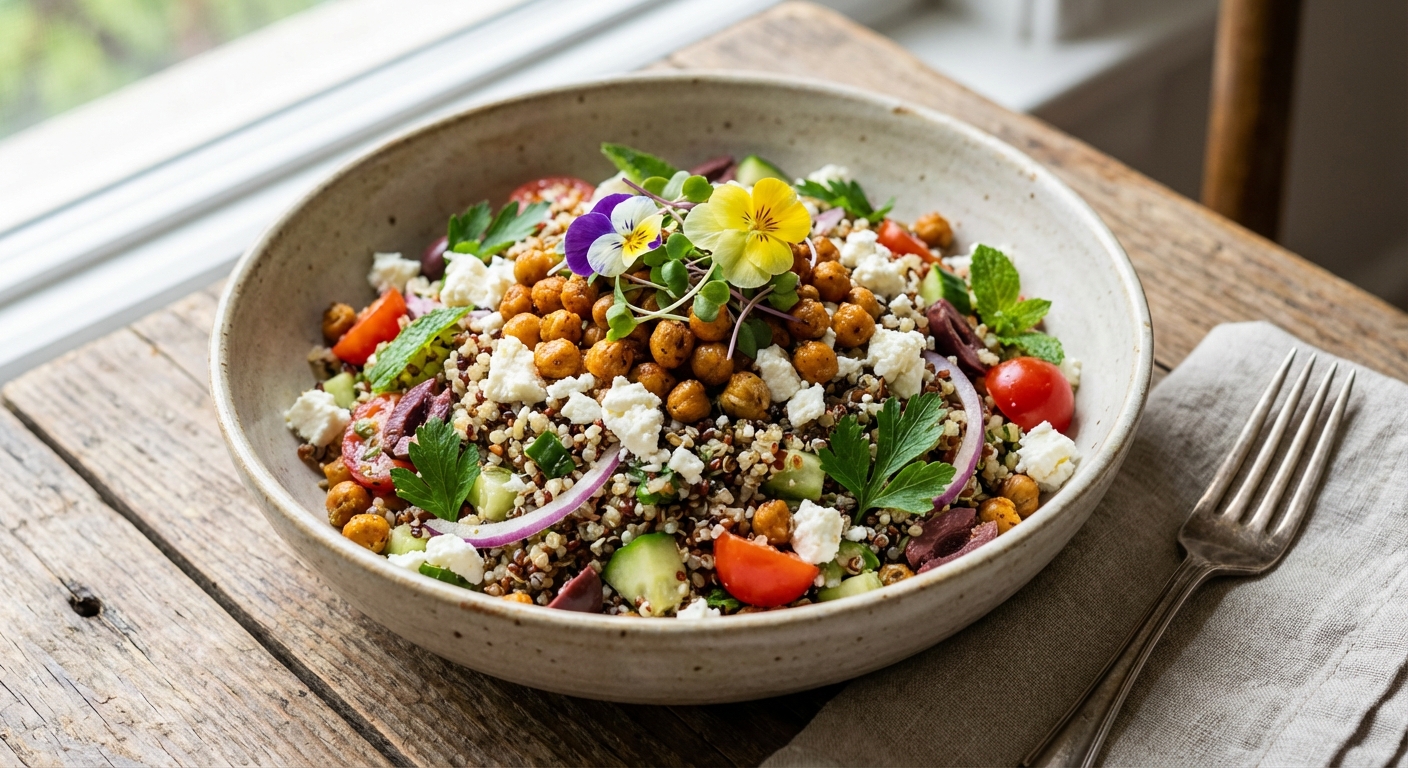 Quinoa Salad with Chickpeas and Feta