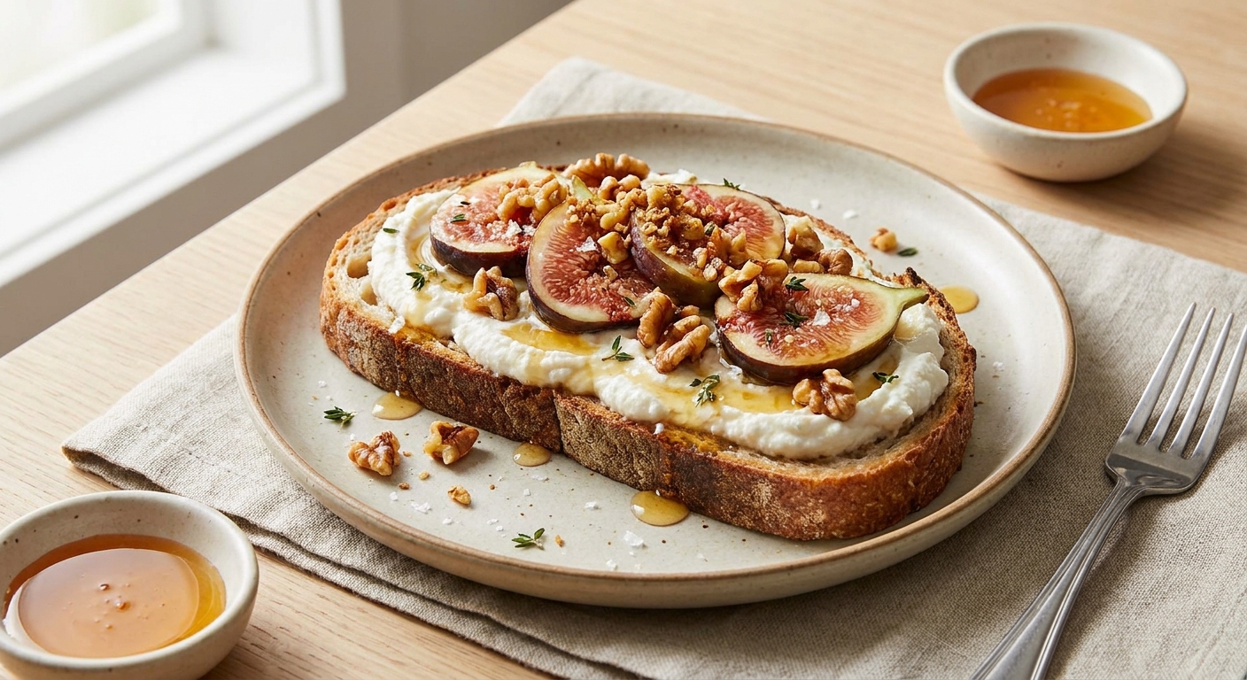 Autumn Fig & Ricotta Sourdough Toast with Honey‑Walnut Crunch