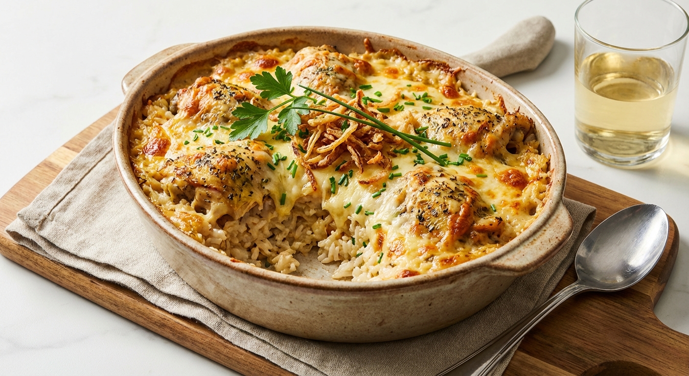 Cheesy Chicken & Rice Bake