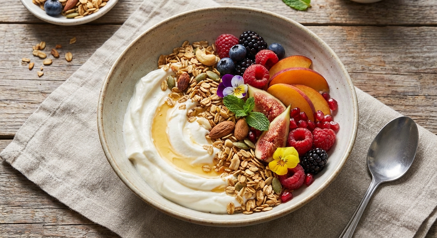 Greek Yogurt & Toasted Oats Fruit Bowl