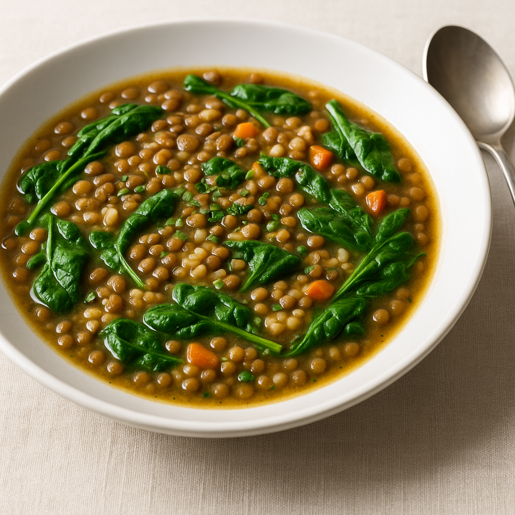 Lentil and Spinach Soup with Barley