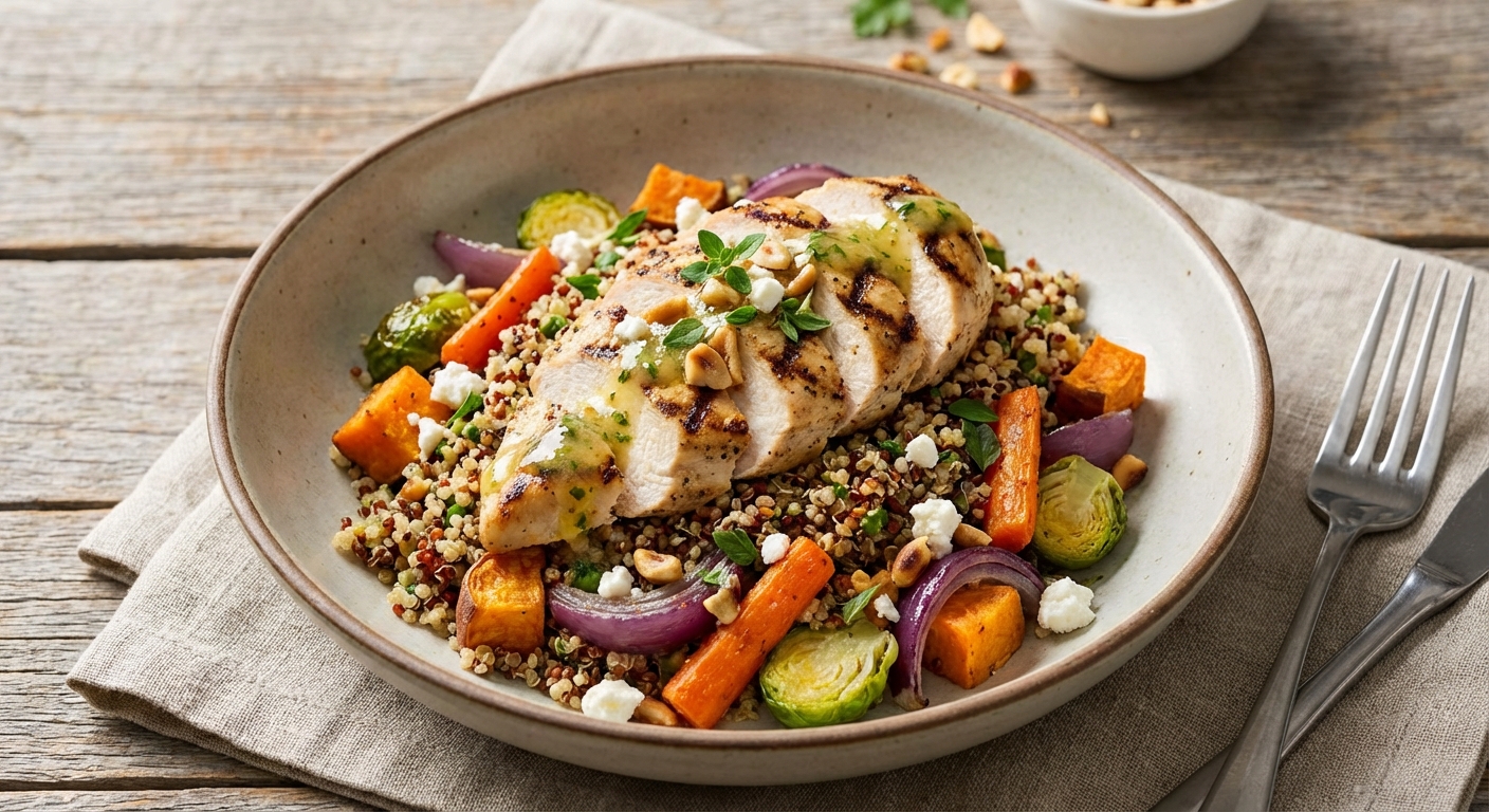 Grilled Chicken & Quinoa Salad with Roasted Vegetables