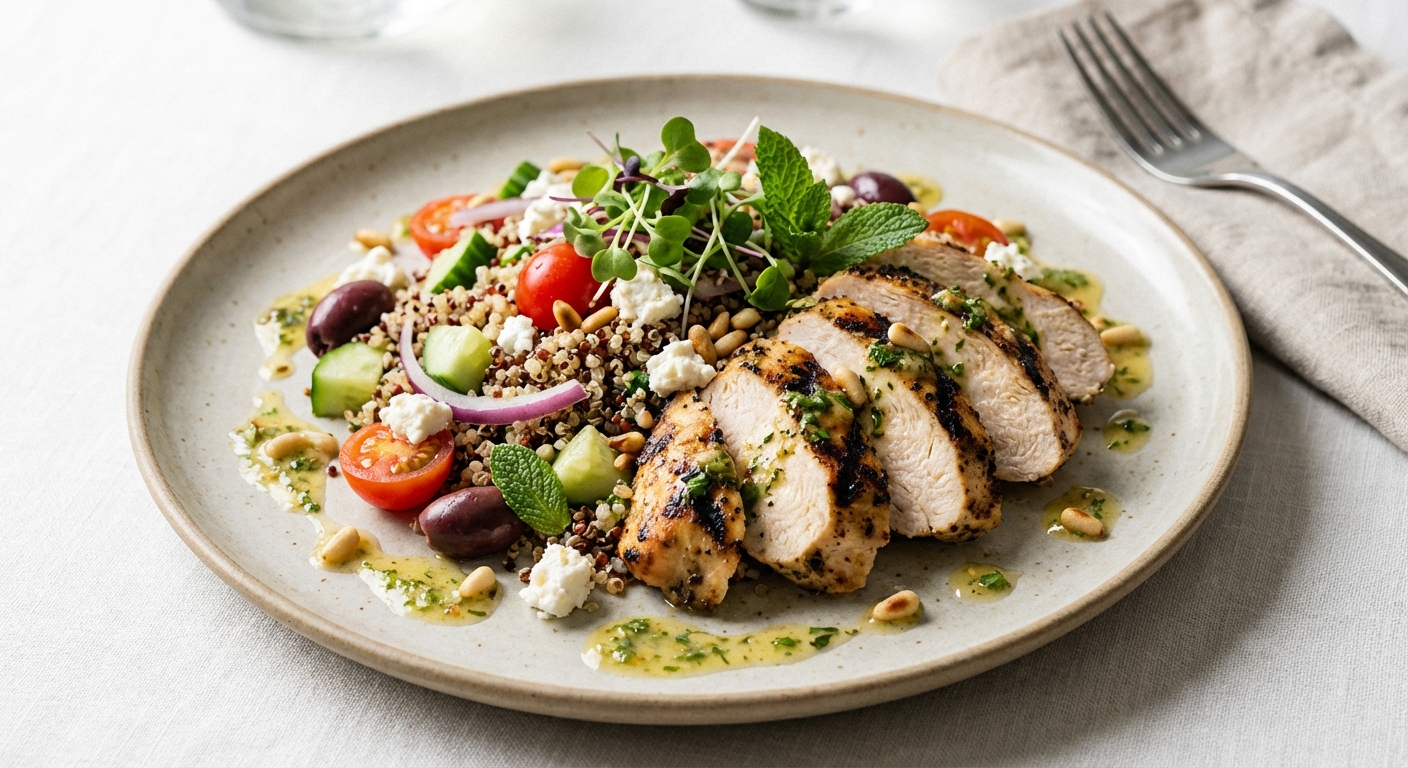 Grilled Chicken & Quinoa Salad with Feta