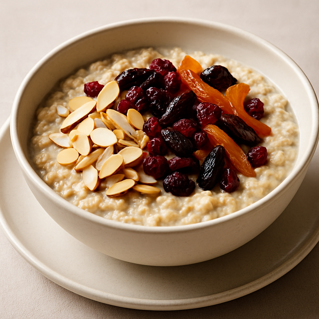 Oatmeal with Almonds and Dried Fruits