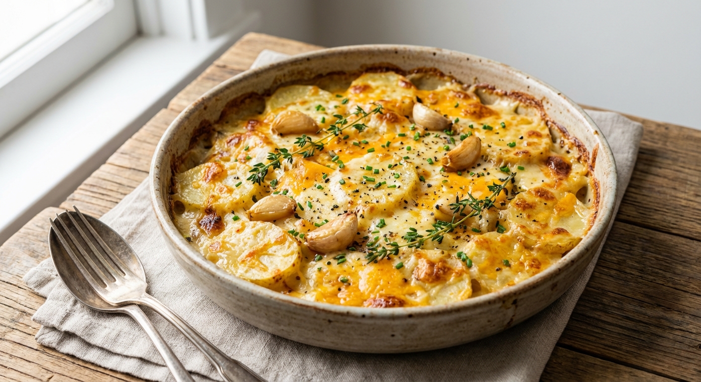Cheesy Garlic Potato Gratin