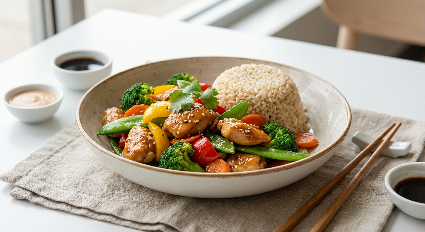 Chicken & Vegetable Stir-Fry with Brown Rice