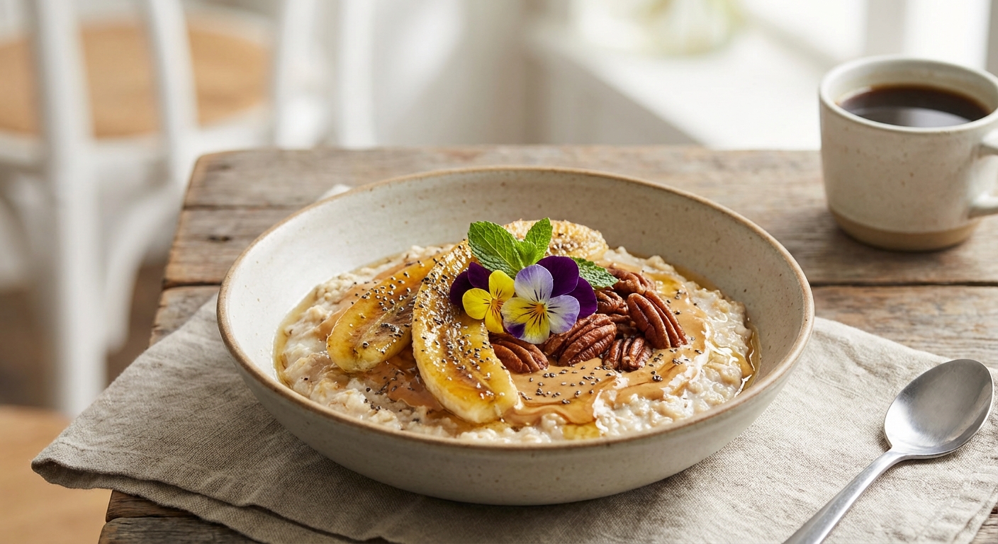 Oatmeal with Banana and Peanut Butter