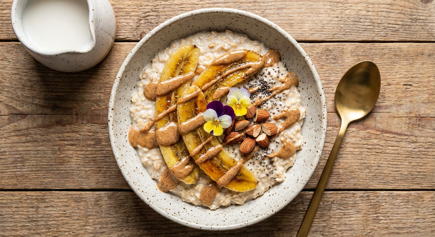 Overnight Oats with Banana & Almond Butter