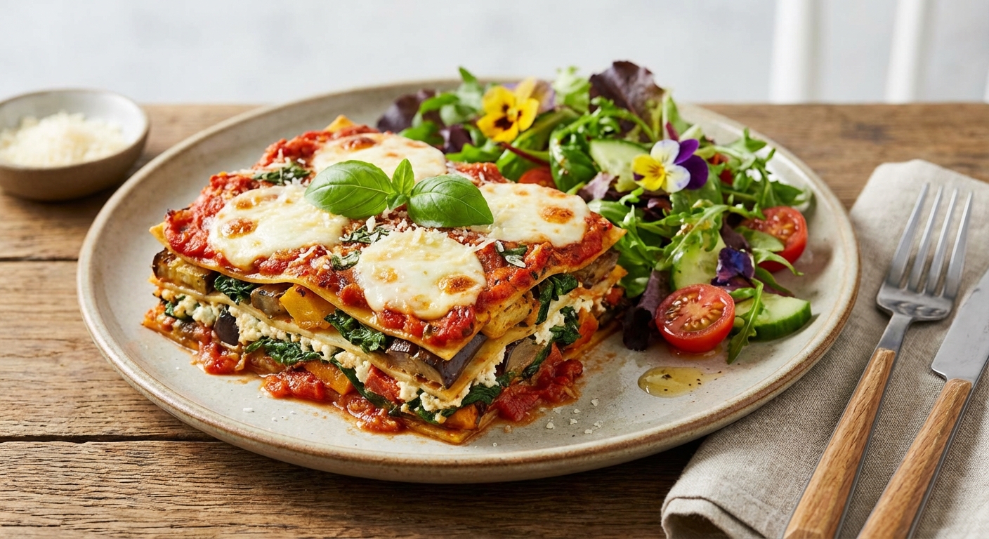 Vegetarian Lasagna with Side Salad