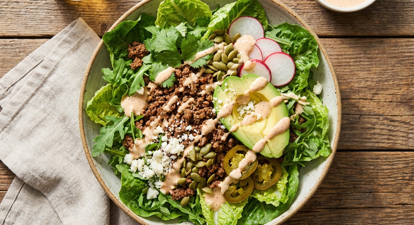 Keto Taco Salad (Mexican–American Fusion)
