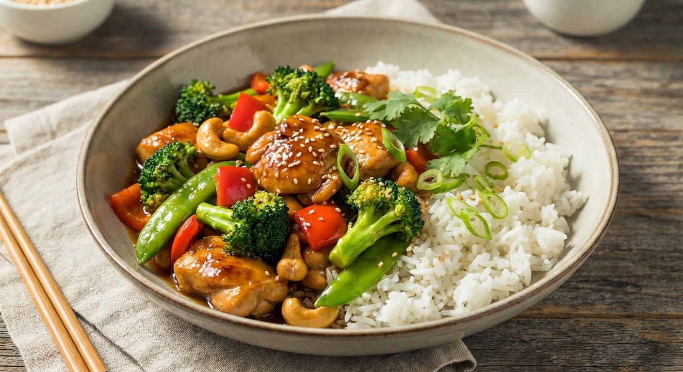 Chicken and Broccoli Stir-fry with Jasmine Rice