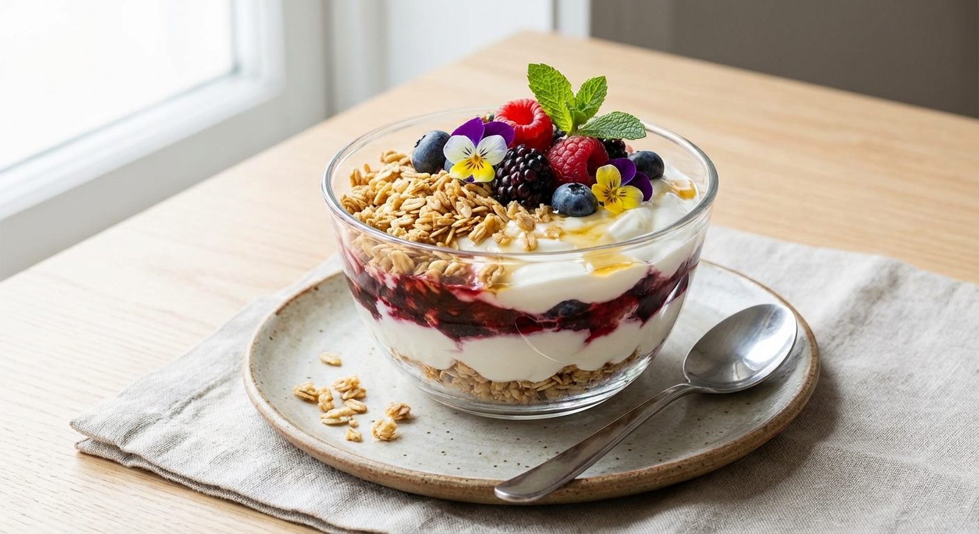 Greek Yogurt Berry & Oats Parfait