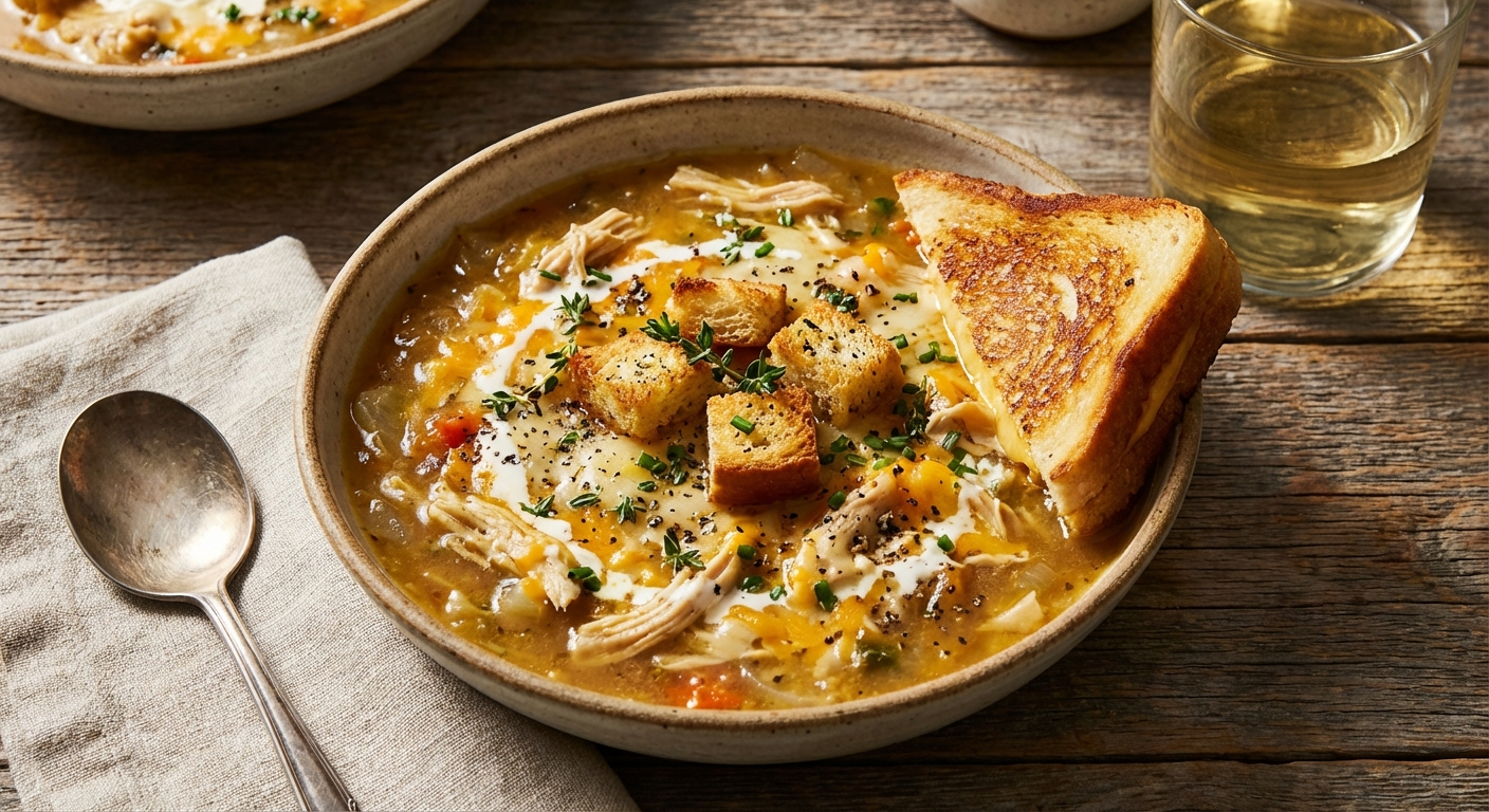 Hearty Chicken and Cheese Soup - Delicious Homemade Recipe