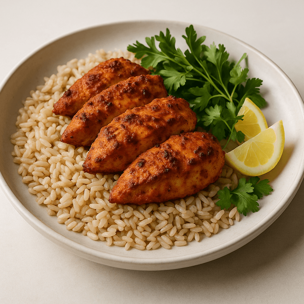 Spiced Chicken Tikka with Brown Rice