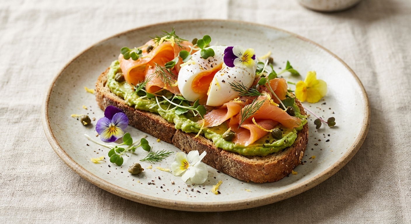Smoked Salmon & Avocado on Whole Grain Toast