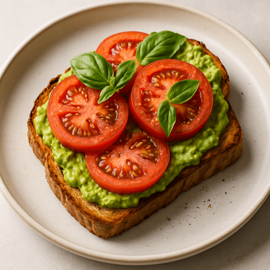 Avocado Toast with Tomato and Basil