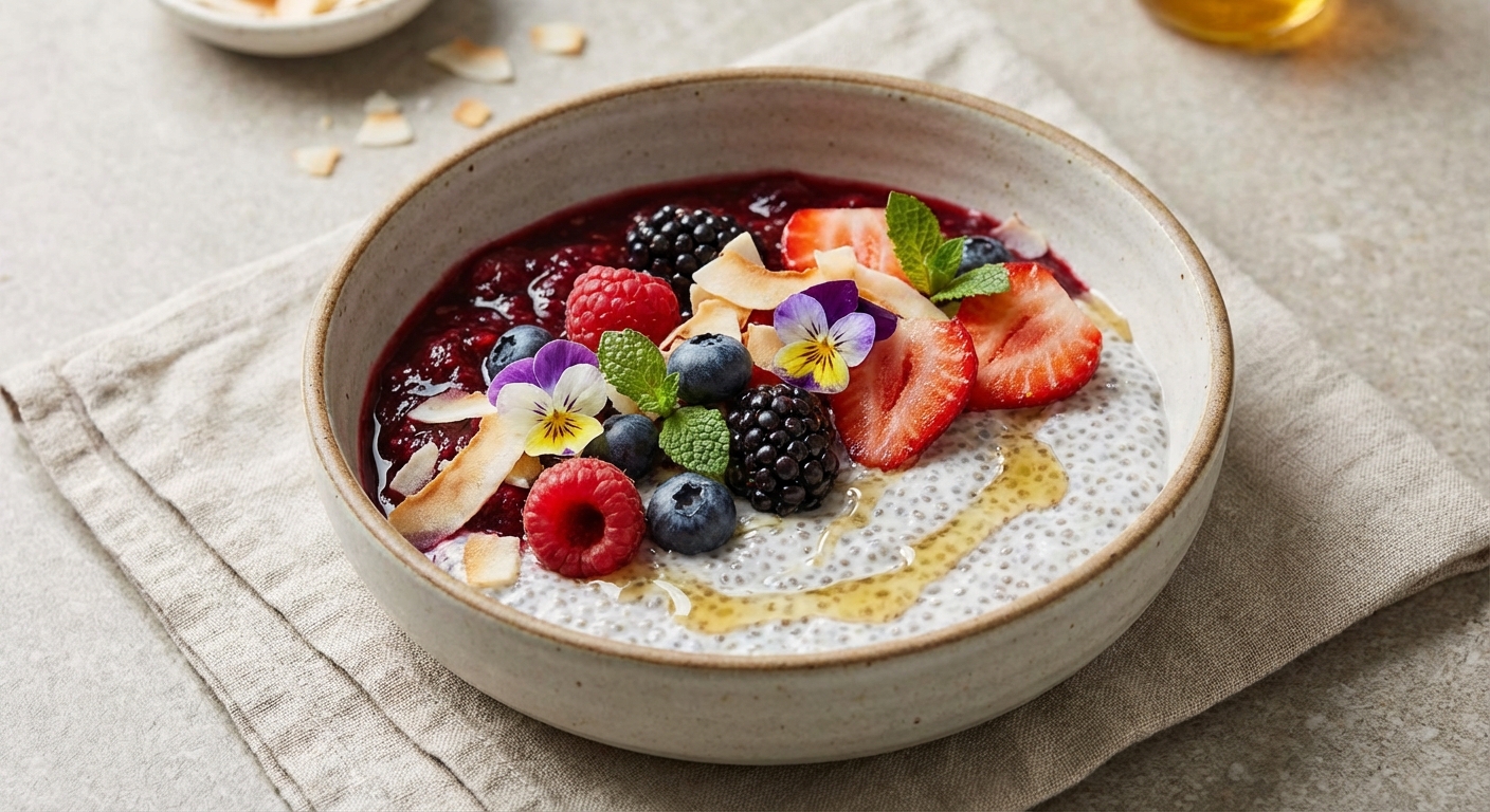 Coconut Chia Pudding with Berries