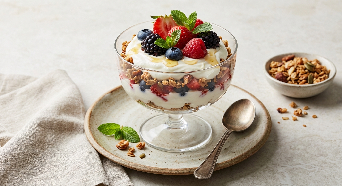 Greek Yogurt Parfait with Berries & Granola
