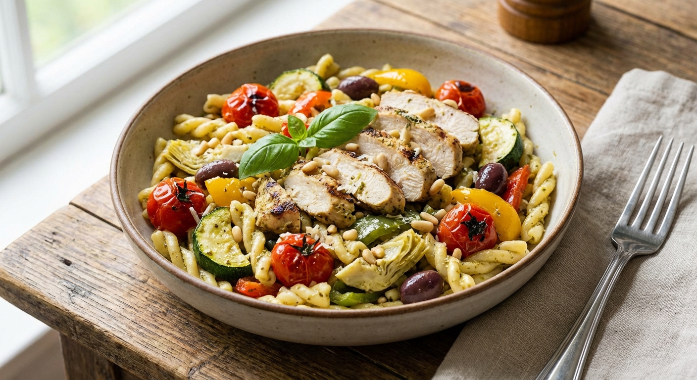 Italian Pasta Salad with Grilled Chicken & Veggies