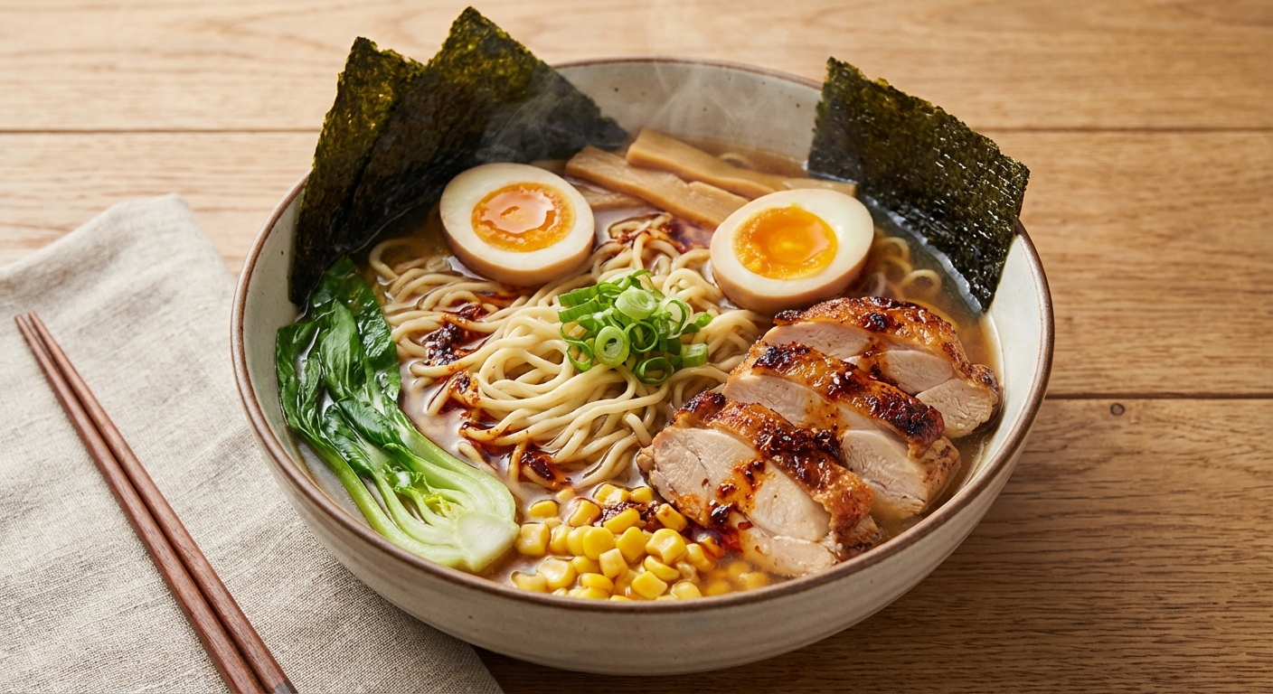 Chicken Ramen Bowl with Vegetables