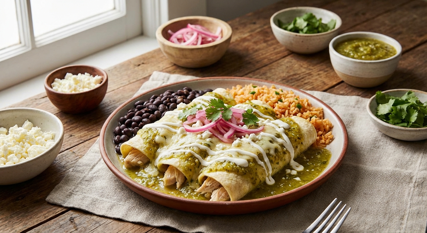 Chicken Enchiladas with Green Sauce
