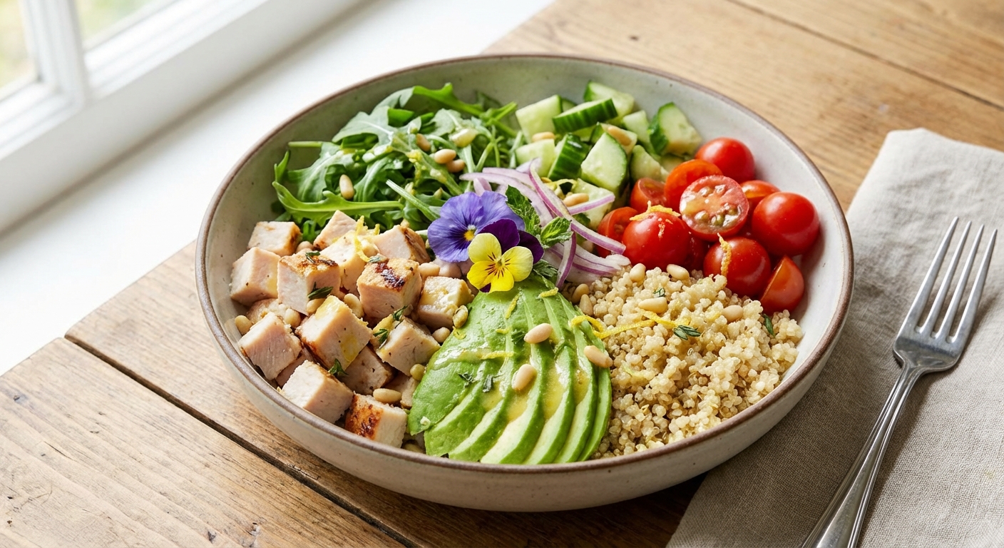 Turkey & Avocado Quinoa Salad with Lemon Vinaigrette