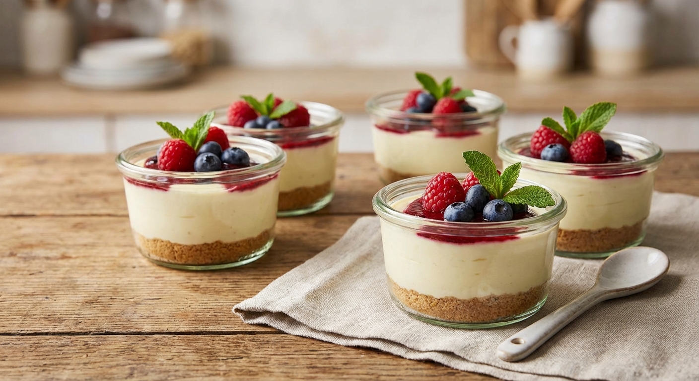 Stovetop No‑Oven Cream Cheese Pots (Quick No‑Bake Cheesecake Pots)