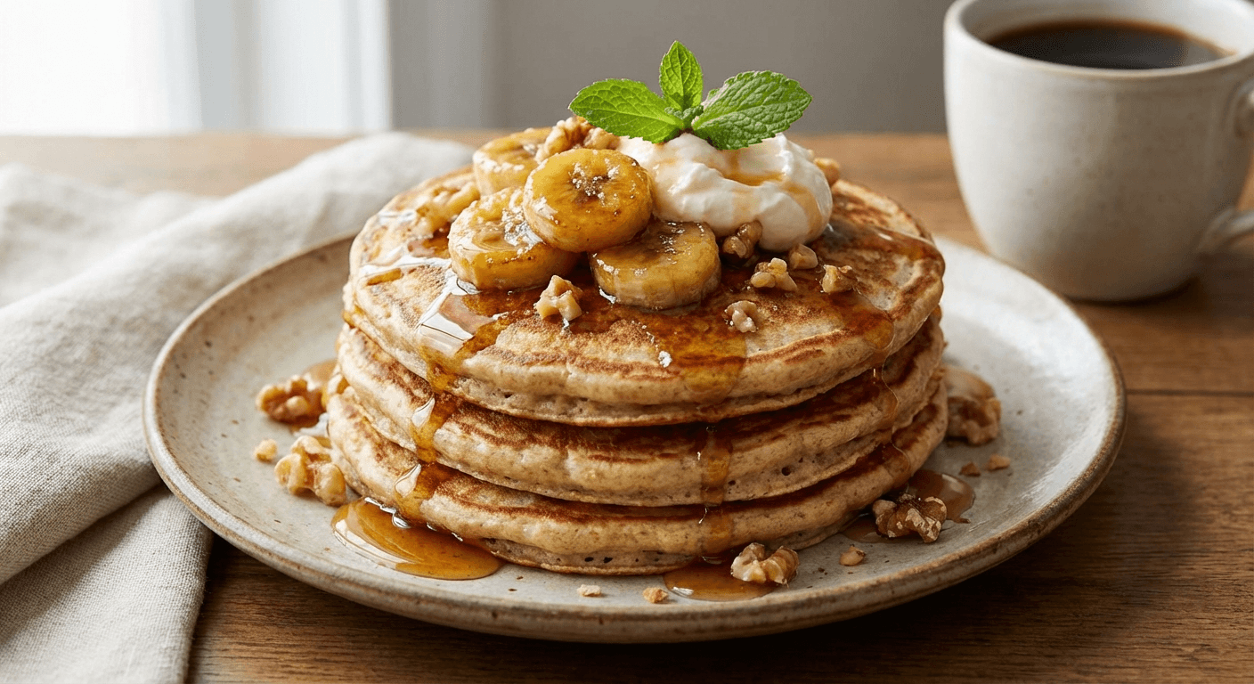 Banana Oatmeal Pancakes