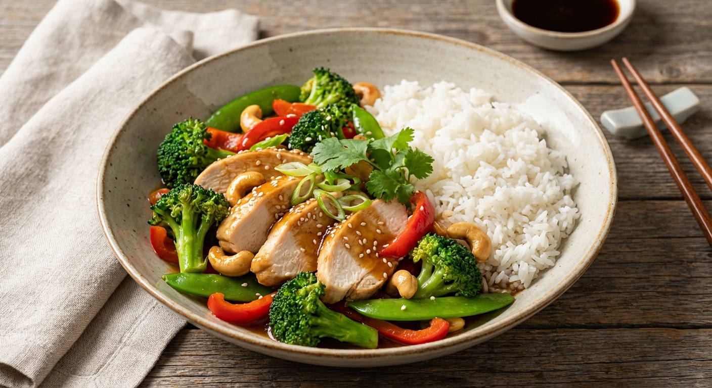 Chicken and Broccoli Stir-Fry with Jasmine Rice