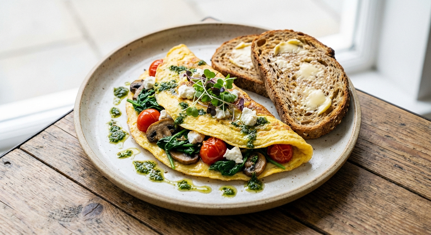 Vegetable Omelette with Wholegrain Toast