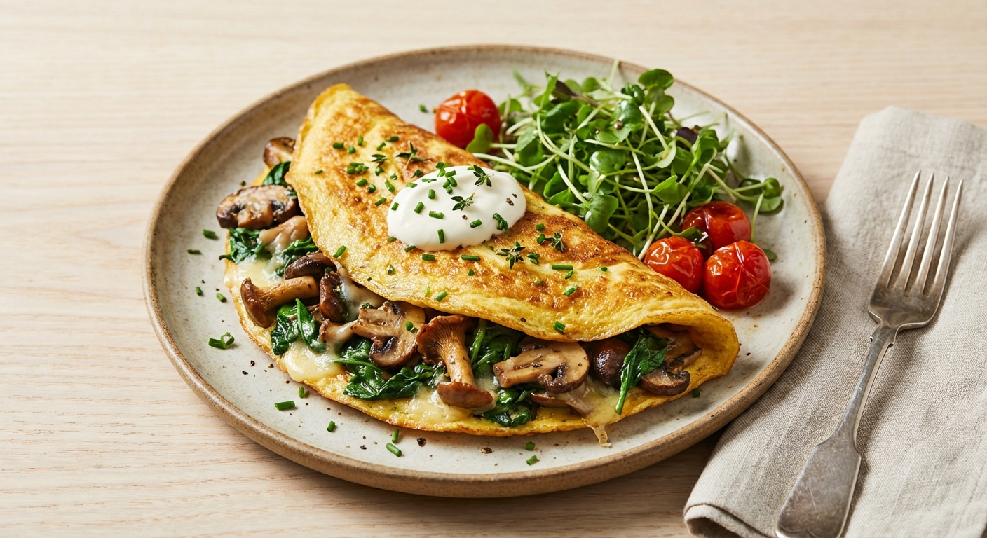 Mushroom & Spinach Omelette