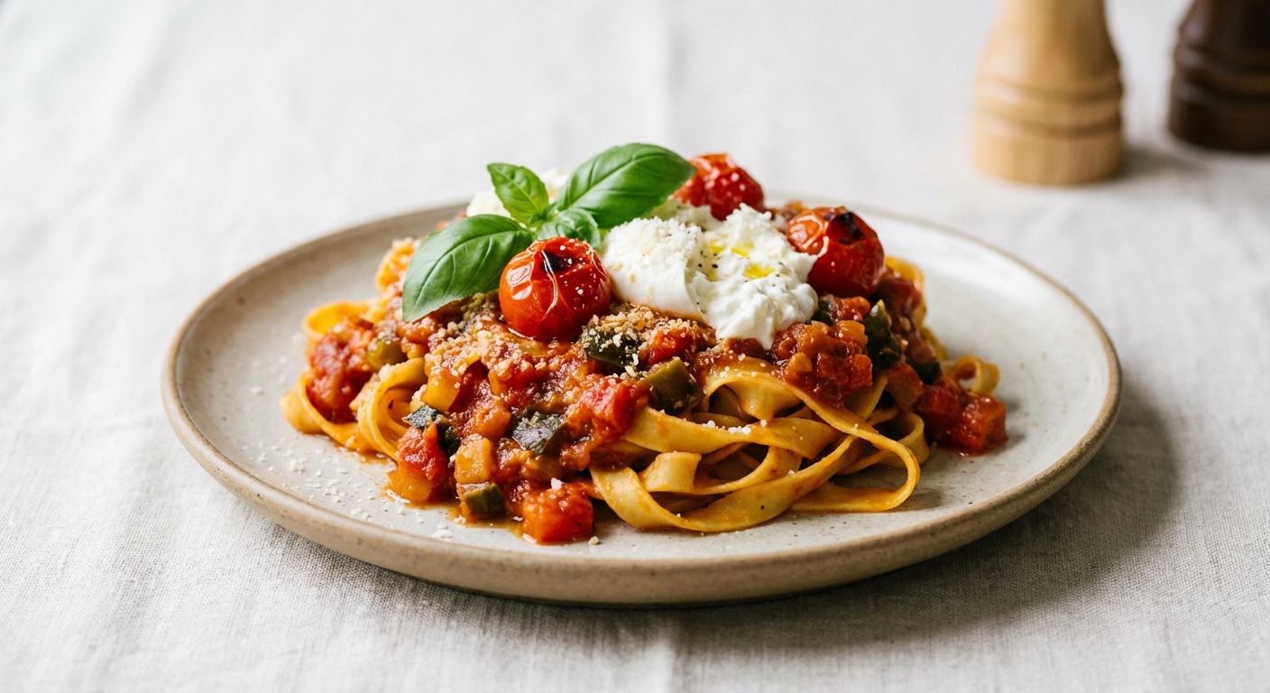 Vegetarian Pasta with Tomato Sauce