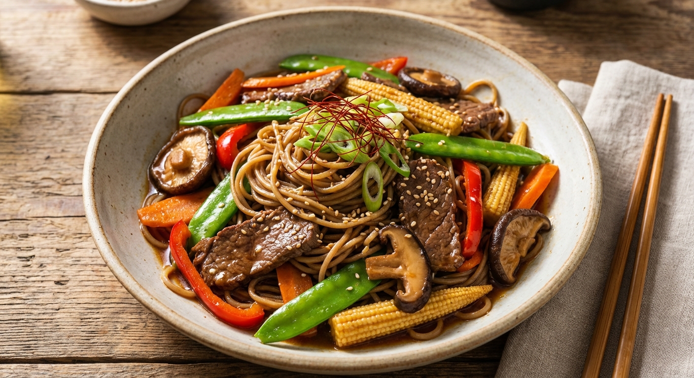 Beef & Vegetable Stir-Fry with Soba Noodles