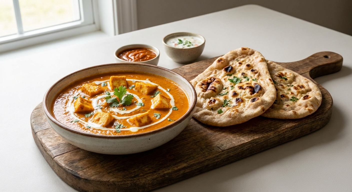 Paneer Butter Masala with Whole Wheat Naan