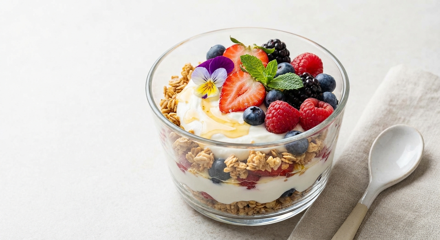 Greek Yogurt Parfait with Granola & Berries