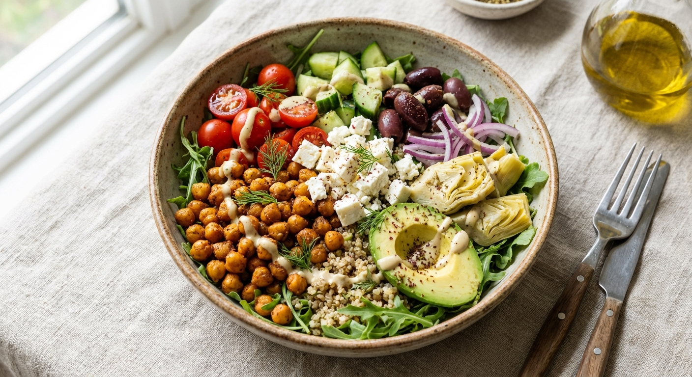Chickpea & Feta Mediterranean Bowl