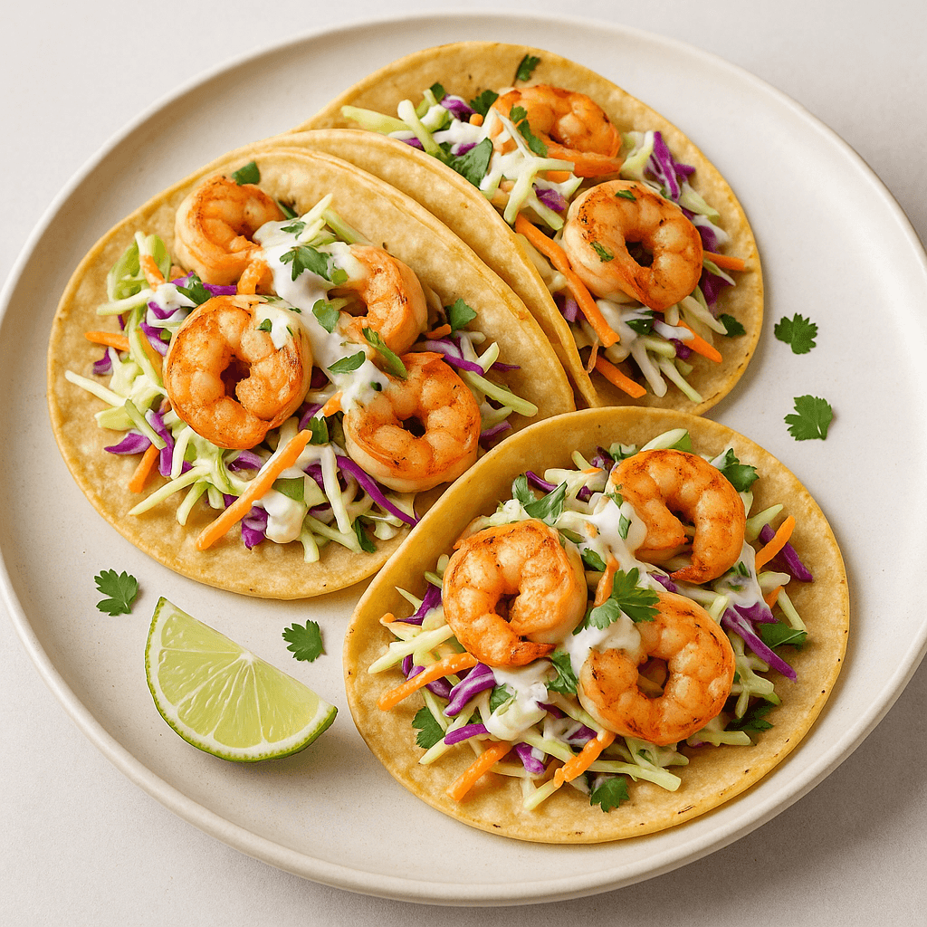Shrimp Tacos with Slaw