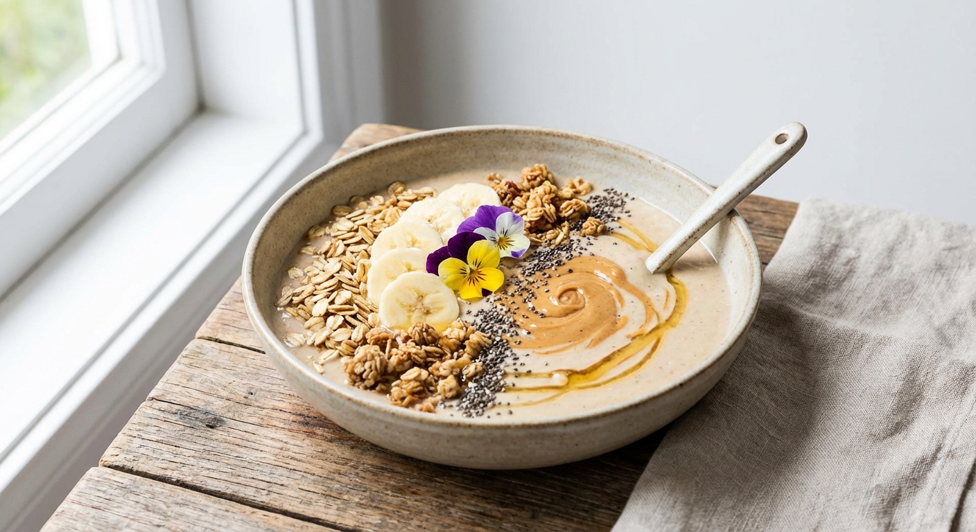 Banana & Peanut Butter Smoothie with Oats