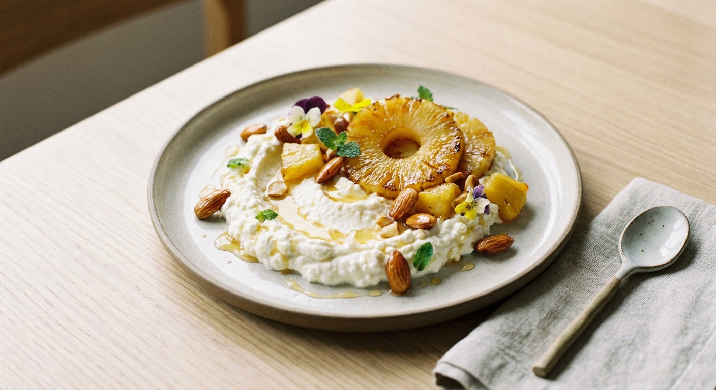 Cottage Cheese with Pineapple & Toasted Almonds