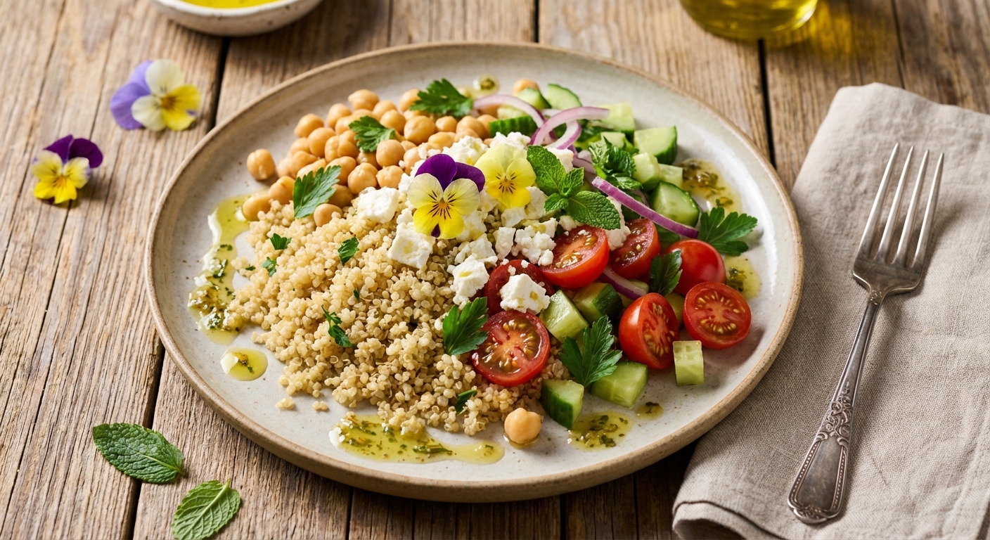 Quinoa & Chickpea Salad with Feta