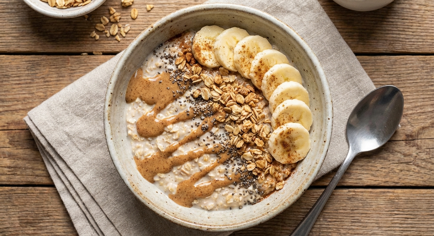 Overnight Oats with Almond Butter & Banana