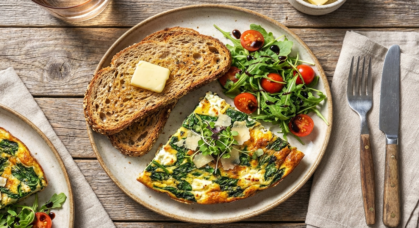 Spinach & Ricotta Frittata with Whole-Grain Toast