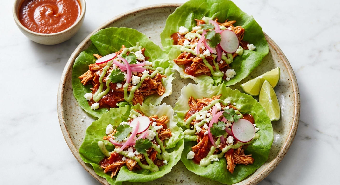 Keto Chicken Enchilada Lettuce Wraps