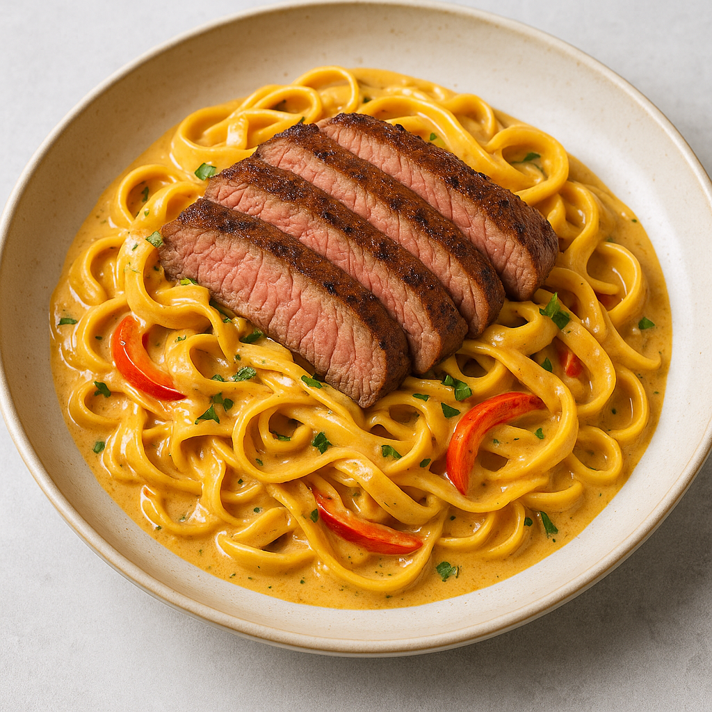 Creamy Cajun Steak Tagliatelle